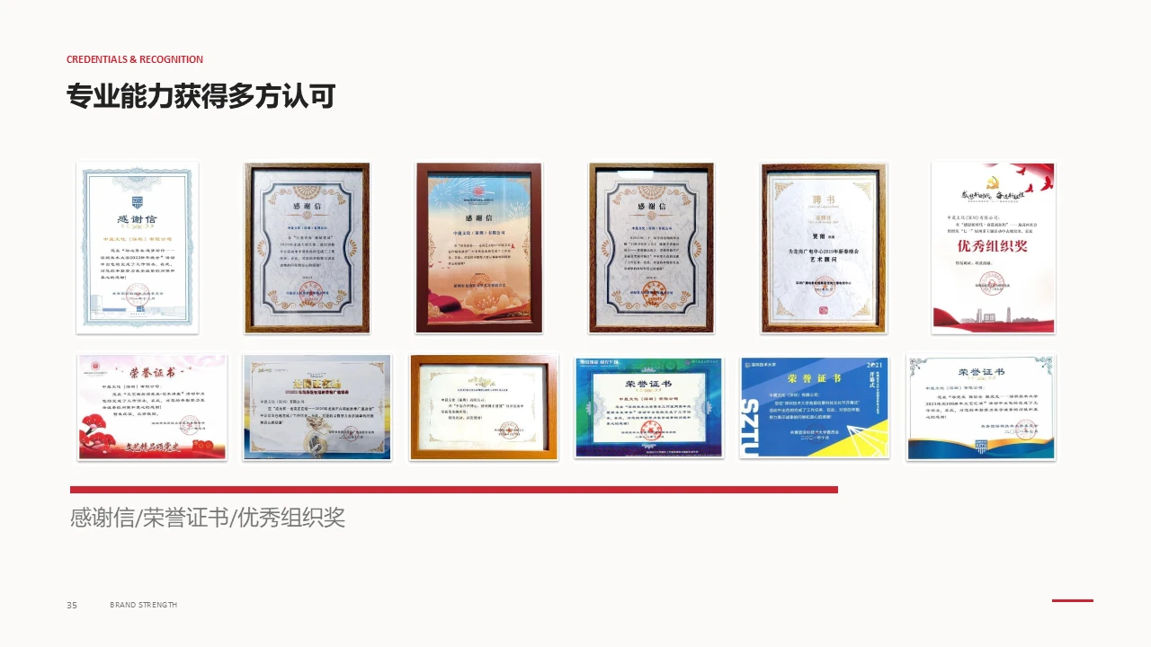 中晟文化感谢信、荣誉证书与优秀组织奖